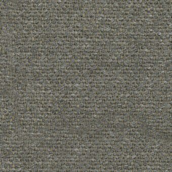 Woven fabric sample, muted gray and beige, dense heathered texture with grid pattern; label reads "turri > fabric cat. b > 763 c."